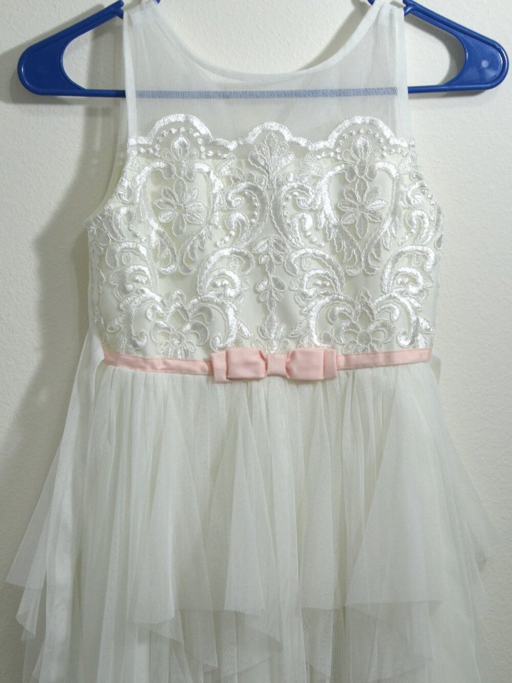 Jona Michelle Size 8 Little Girl's Lace Trimmed Sleeveless Dress